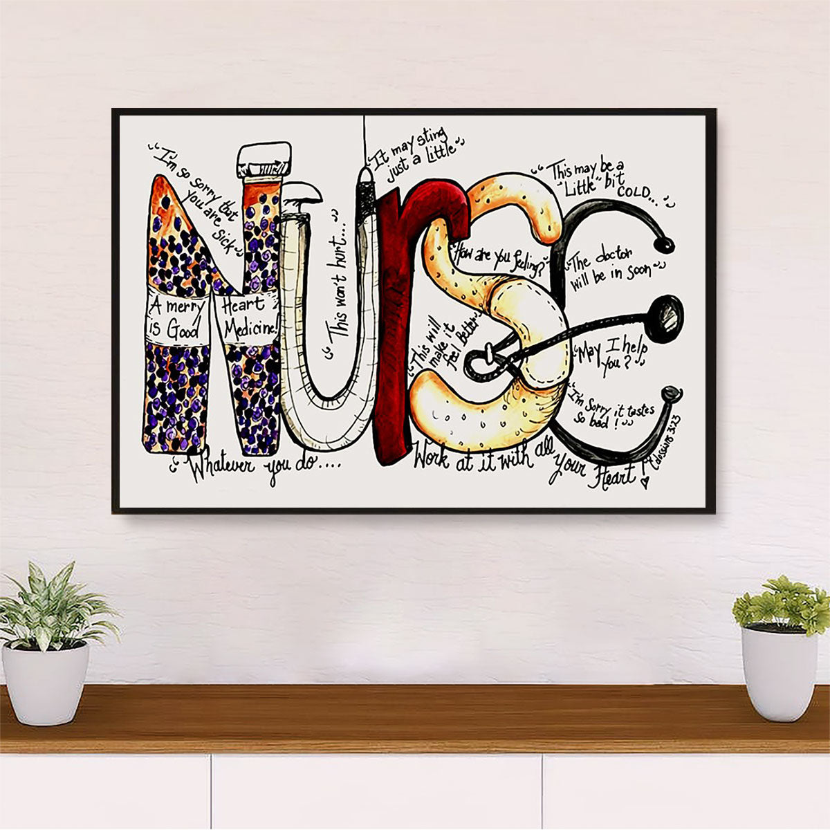 Nurse Poster | NURSE | Wall Art Gift for Woman Nurse, Female Nursing
