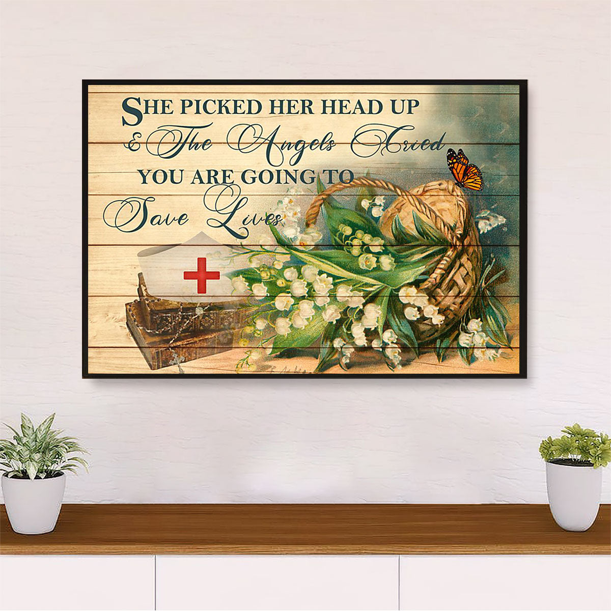 Nurse Canvas Wall Art | She Picked Her Head Up | Gift for Woman Nurse, Female Nursing