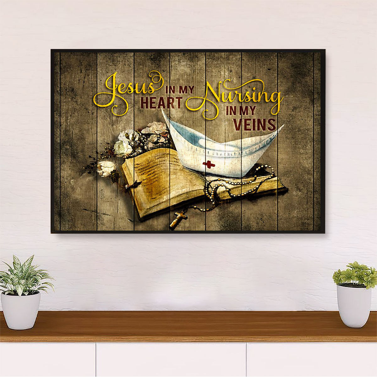 Nurse Poster | Nursing In My Veins | Wall Art Gift for Woman Nurse, Female Nursing