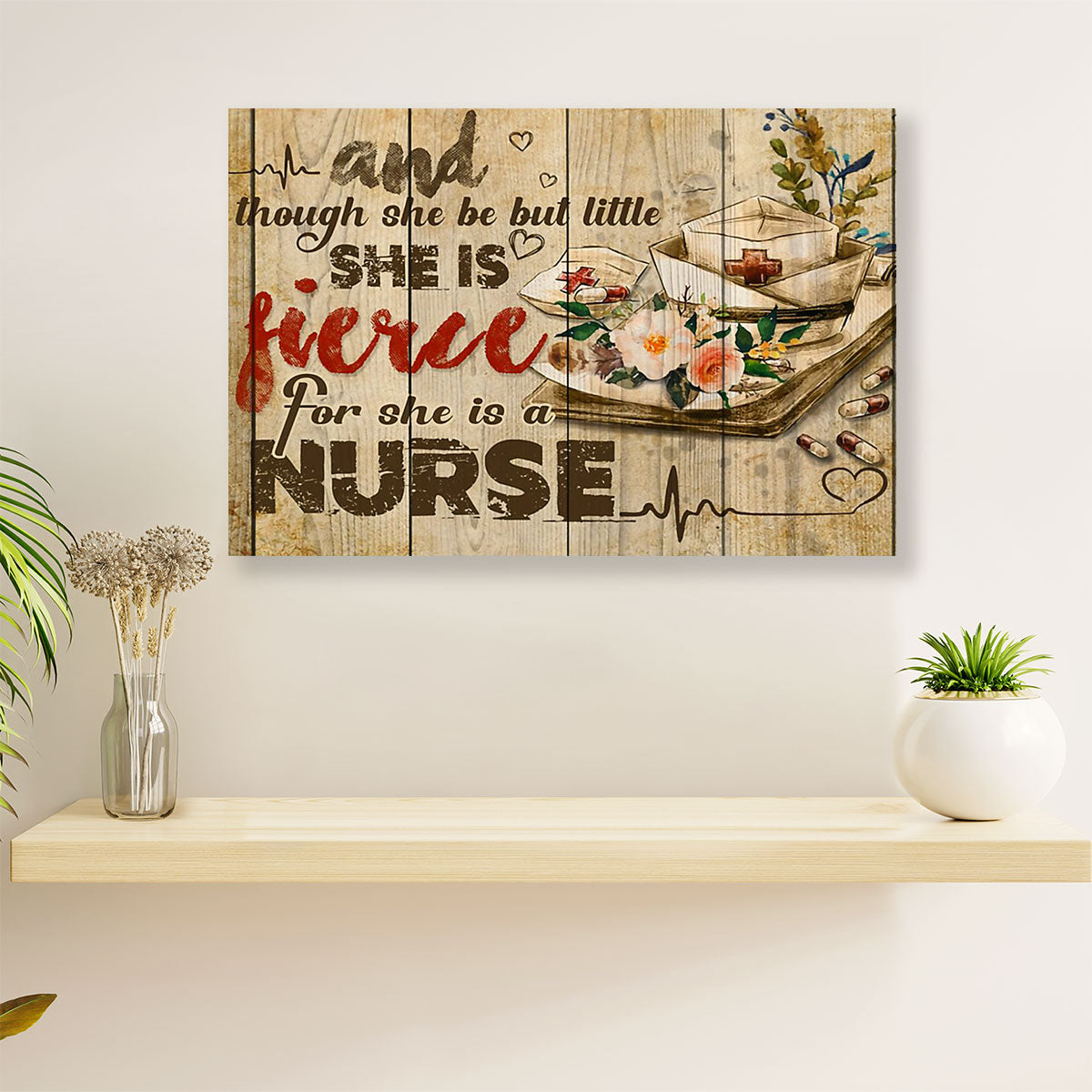 Nurse Poster | She Is A Nurse | Wall Art Gift for Woman Nurse, Female Nursing