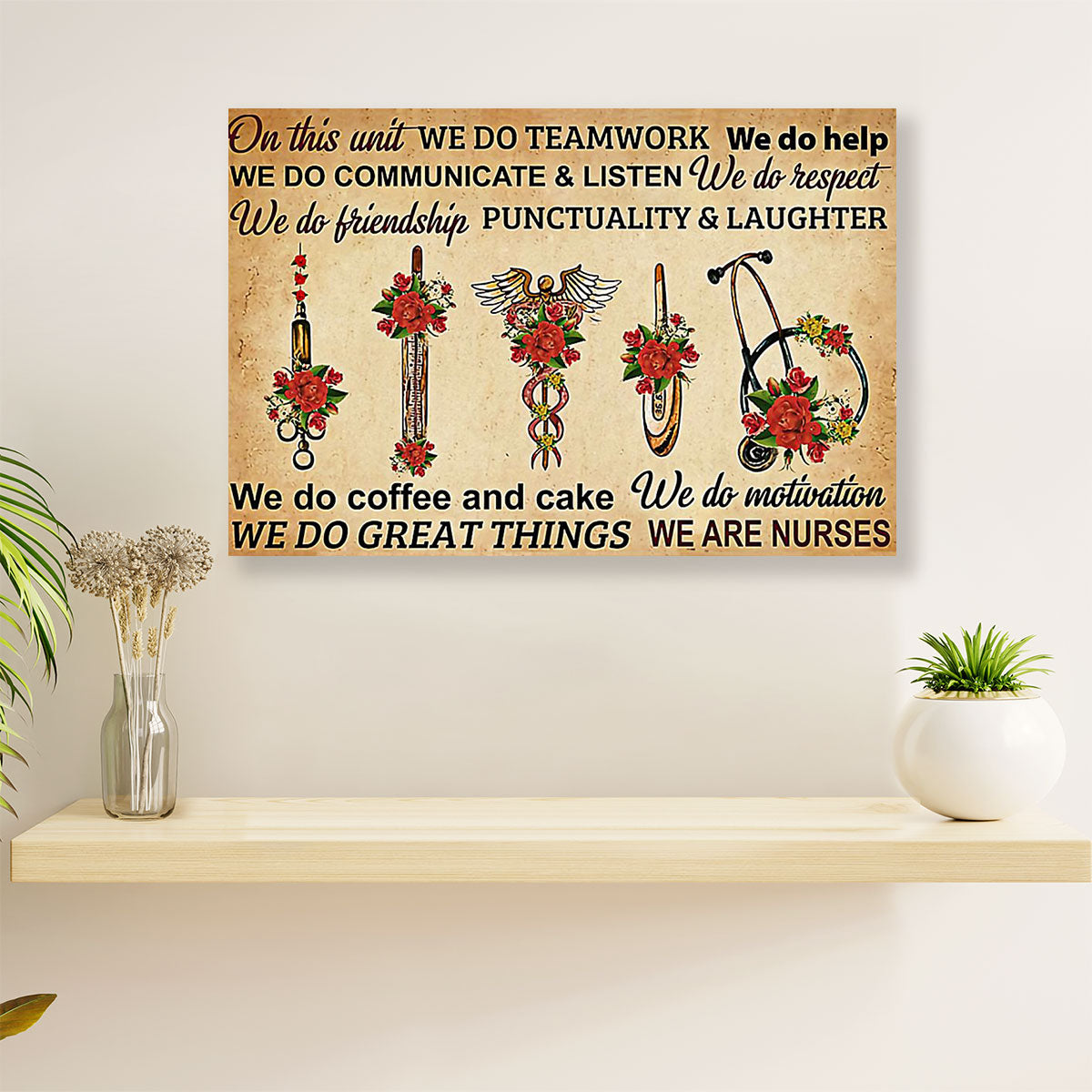 Nurse Poster | We Do Motivaion | Wall Art Gift for Woman Nurse, Female Nursing