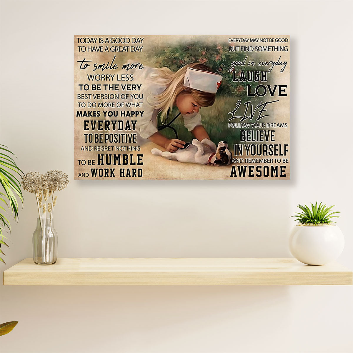 Nurse Canvas Wall Art | Inspirational Quotes | Gift for Woman Nurse, Female Nursing