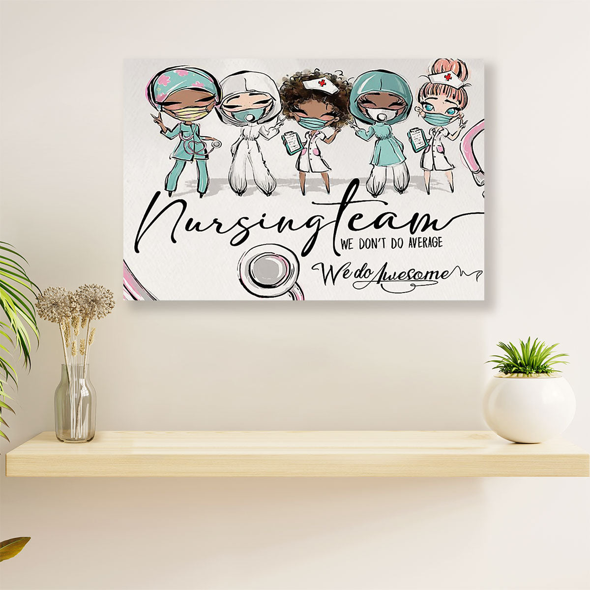 Nurse Canvas Wall Art | Nursing Team | Gift for Woman Nurse, Female Nursing