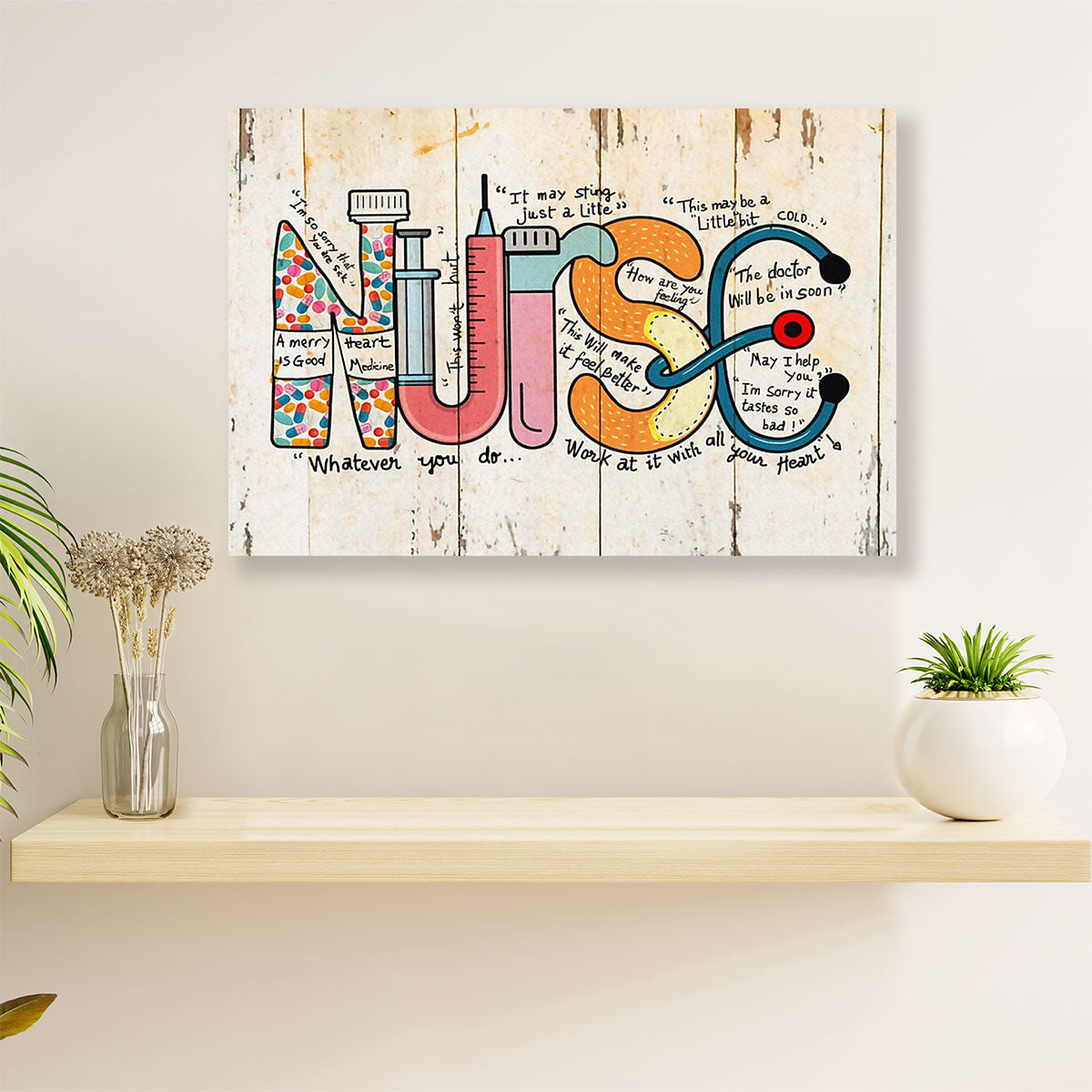 Nurse Poster | NURSE | Wall Art Gift for Woman Nurse, Female Nursing