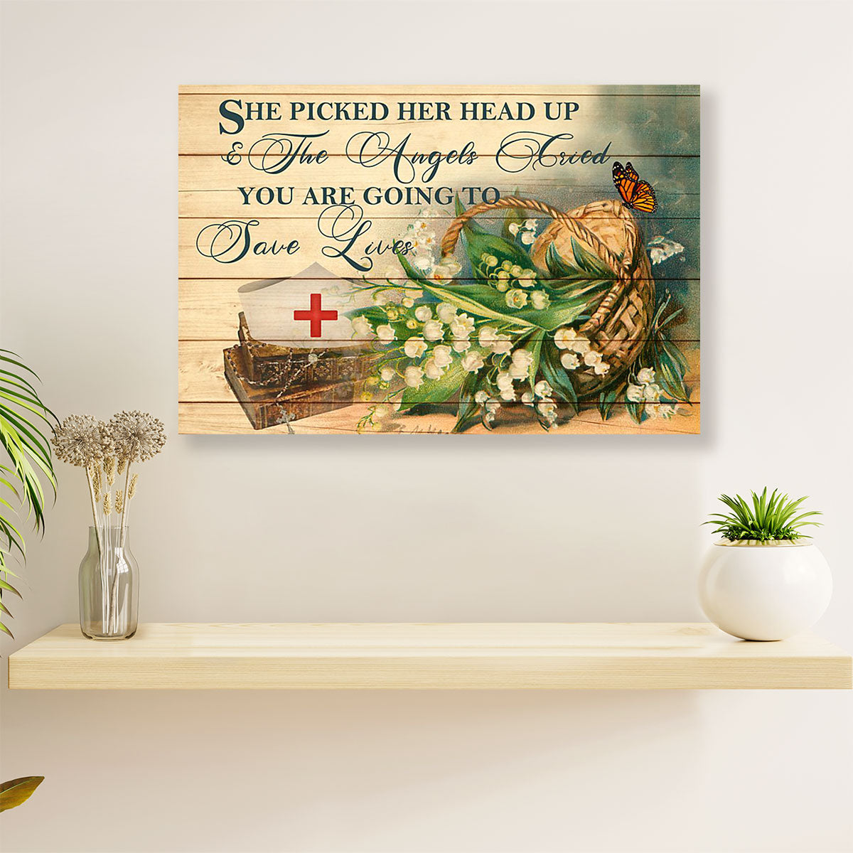 Nurse Canvas Wall Art | She Picked Her Head Up | Gift for Woman Nurse, Female Nursing