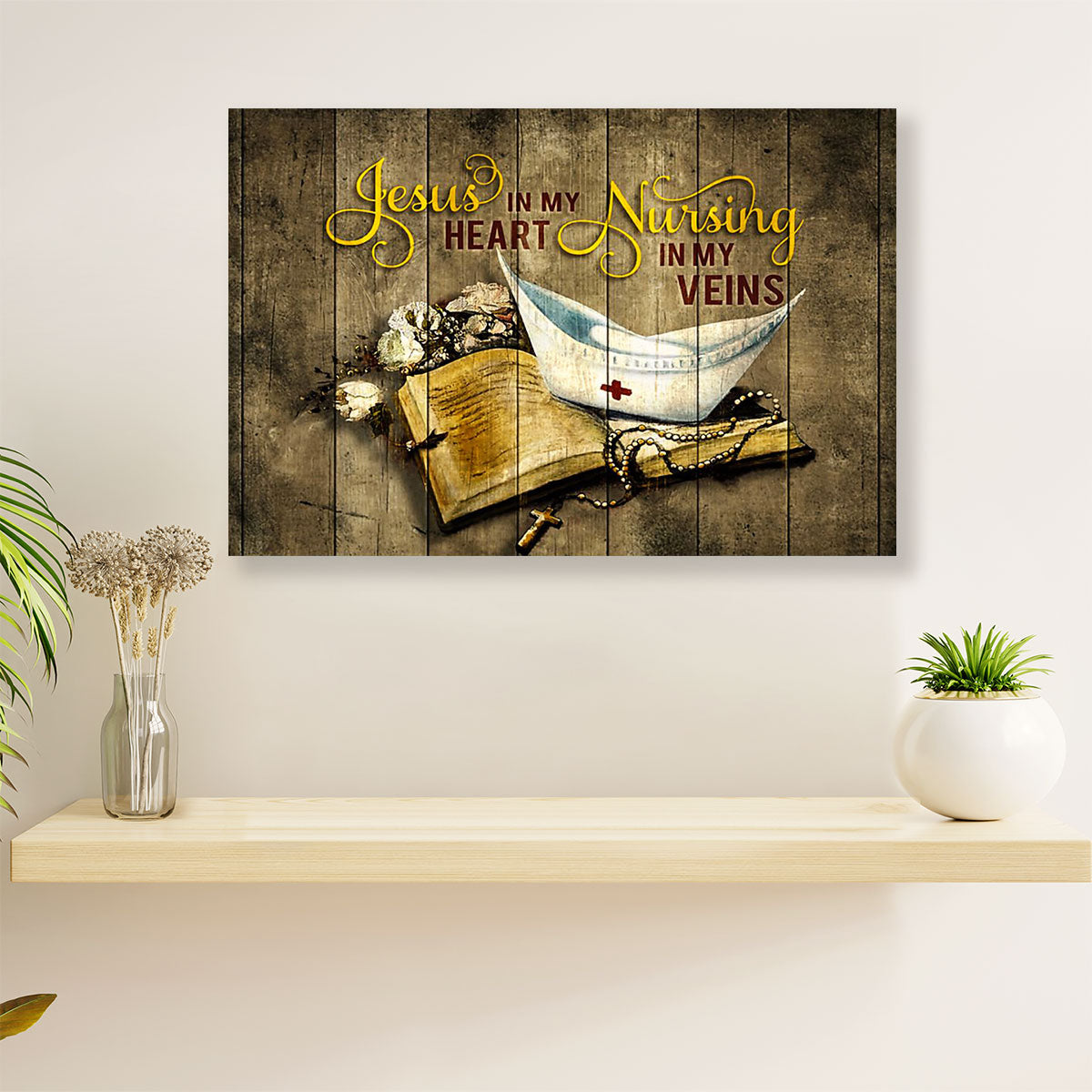 Nurse Canvas Wall Art | Nursing In My Veins | Gift for Woman Nurse, Female Nursing