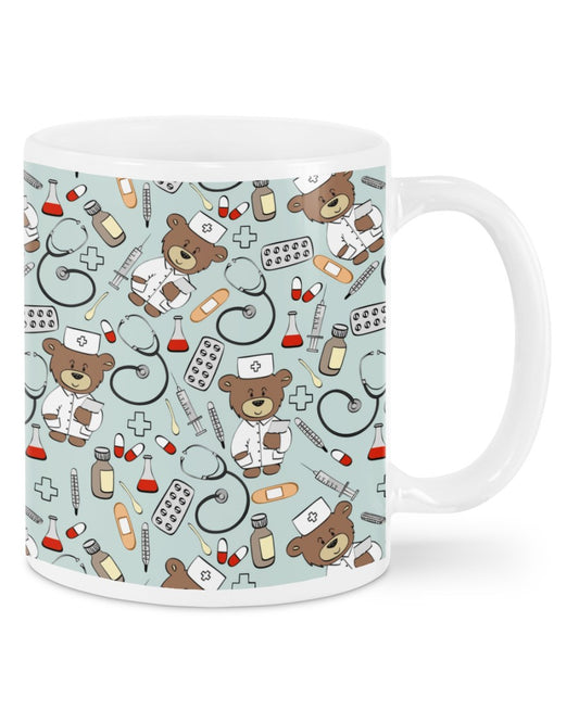 Nurse Coffee Mug | Nurse Bear | Drinkware Gift for Woman Nurse, Female Nursing