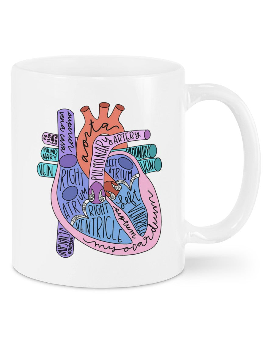 Nurse Coffee Mug | Heart | Drinkware Gift for Woman Nurse, Female Nursing