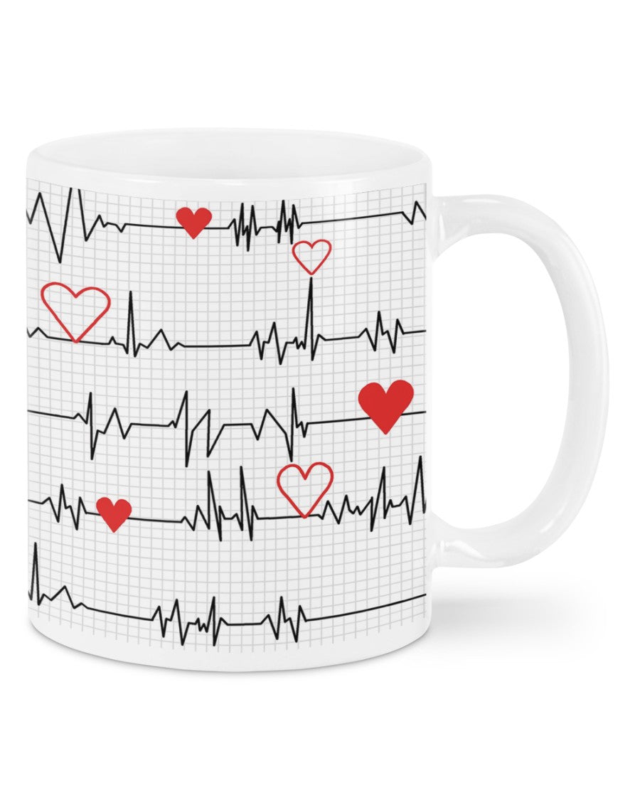 Nurse Coffee Mug | Heartbeat | Drinkware Gift for Woman Nurse, Female Nursing