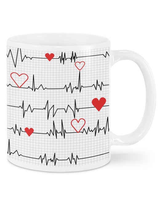 Nurse Coffee Mug | Heartbeat | Drinkware Gift for Woman Nurse, Female Nursing