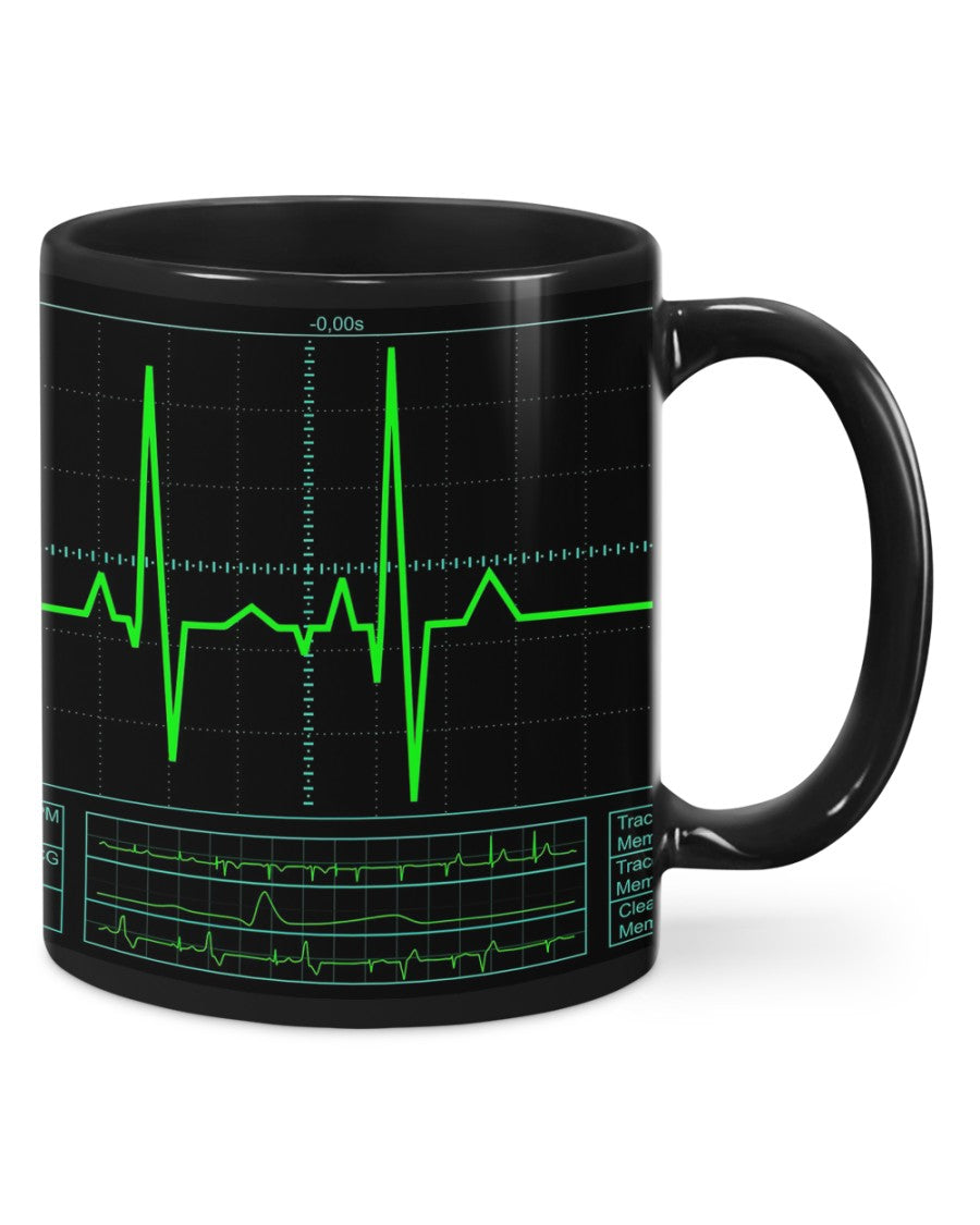 Nurse Coffee Mug | Heartbeat Screen | Drinkware Gift for Woman Nurse, Female Nursing