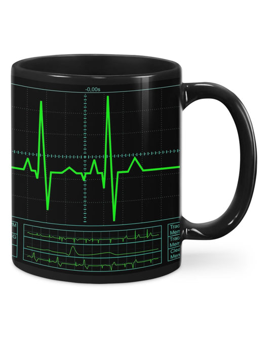 Nurse Coffee Mug | Heartbeat Screen | Drinkware Gift for Woman Nurse, Female Nursing