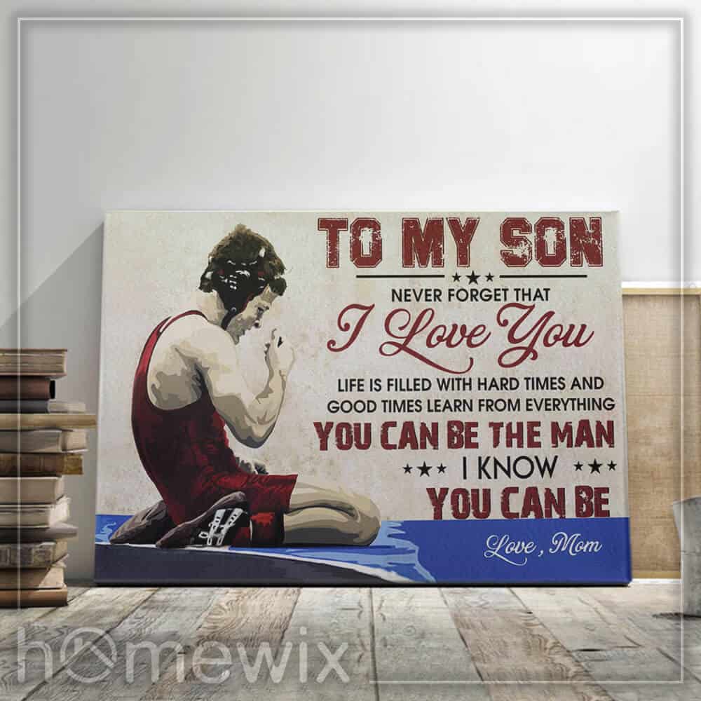 To My Son, Love Mom, Wrestling Canvas And Poster | Wall Decor - MostSuit