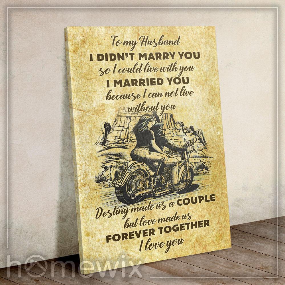 To My Husband Motorcycle Canvas And Poster | Wall Decor