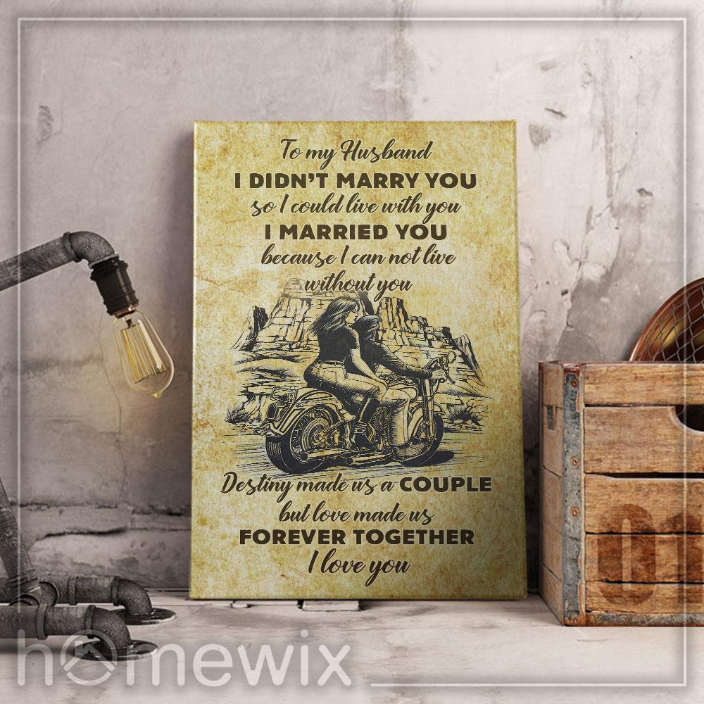To My Husband Motorcycle Canvas And Poster | Wall Decor
