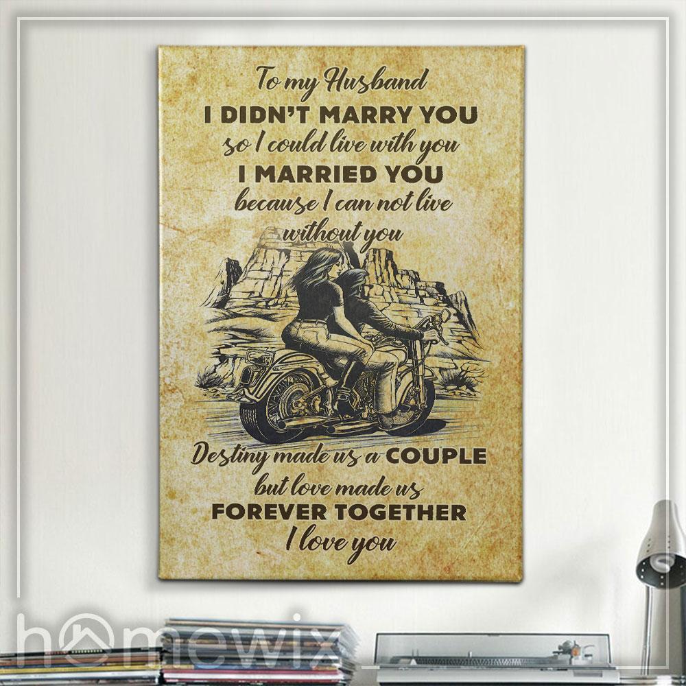 To My Husband Motorcycle Canvas And Poster | Wall Decor