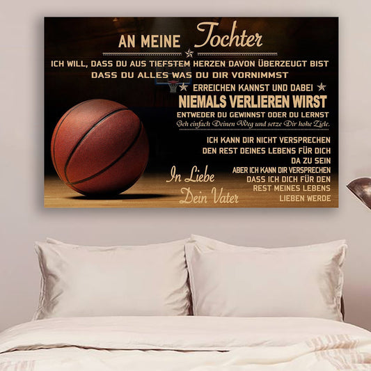 basketball Canvas and Poster dad to daughter never lose german version wall decor visual art
