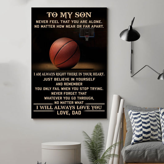 basketball Canvas and Poster Dad to Son never feel that wall decor visual art