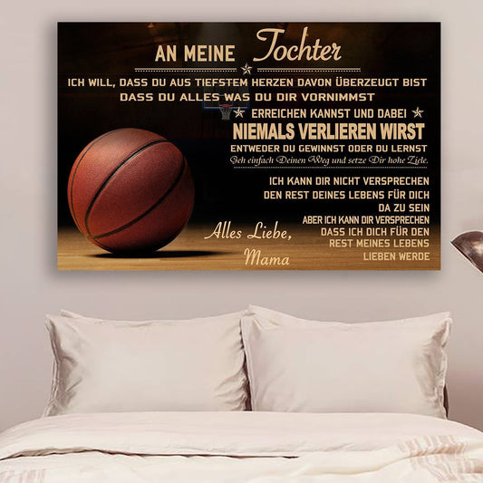 basketball Canvas and Poster mom to daughter never lose german version wall decor visual art
