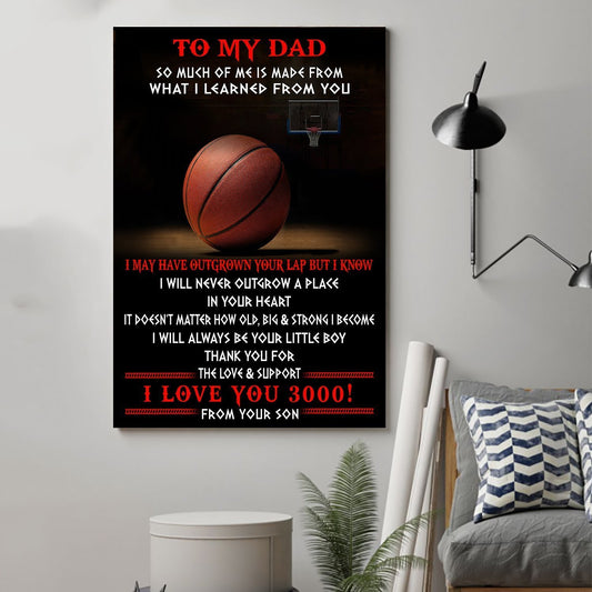 basketball Canvas and Poster Son to Dad so much of me wall decor visual art