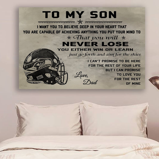Baseball Canvas and Poster Dad to son Never lose wall decor visual art