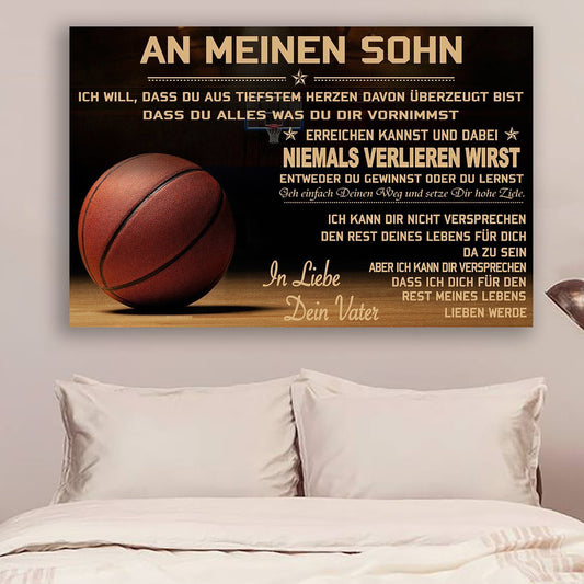 basketball Canvas and Poster dad to son never lose german version wall decor visual art