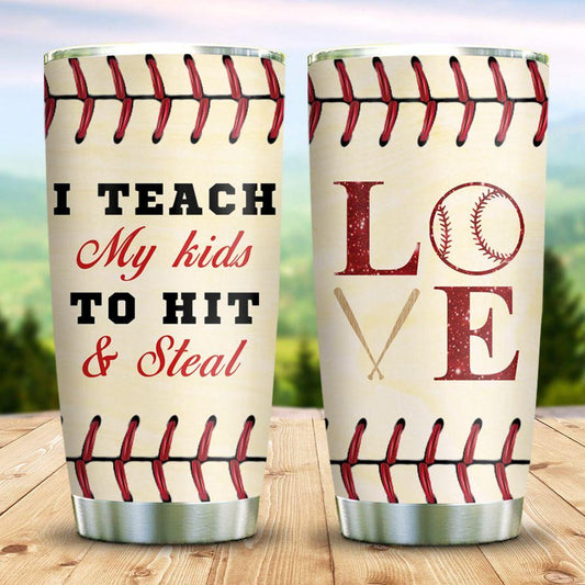 Baseball Dad Stainless Steel Tumbler Cups Drinkware 20oz - MostSuit