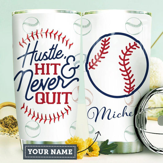 Baseball Personalized Stainless Steel Tumbler Cups Drinkware 20oz - MostSuit