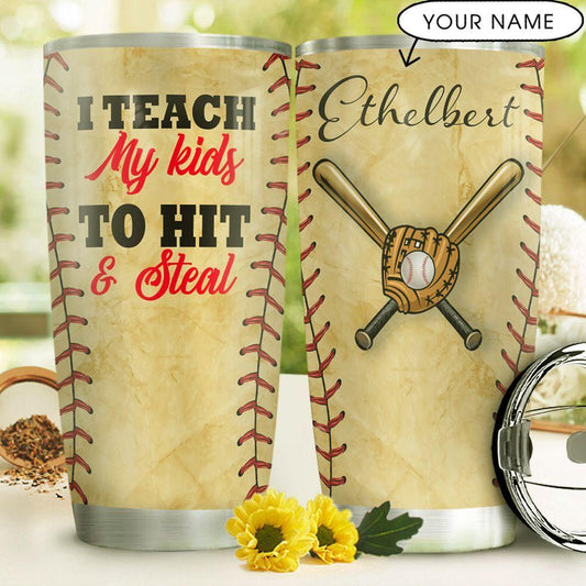 Baseball Personalized Stainless Steel Tumbler Cups Drinkware 20oz - MostSuit