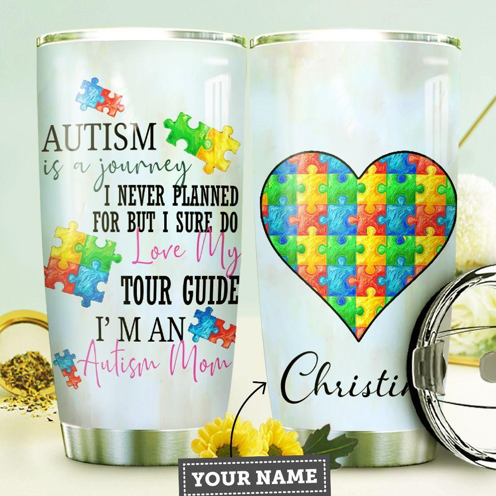 Autism Personalized Stainless Steel Tumbler Cups Drinkware 20oz - MostSuit