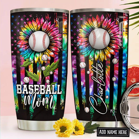 Baseball Mom Personalized Stainless Steel Tumbler Cups Drinkware 20oz - MostSuit