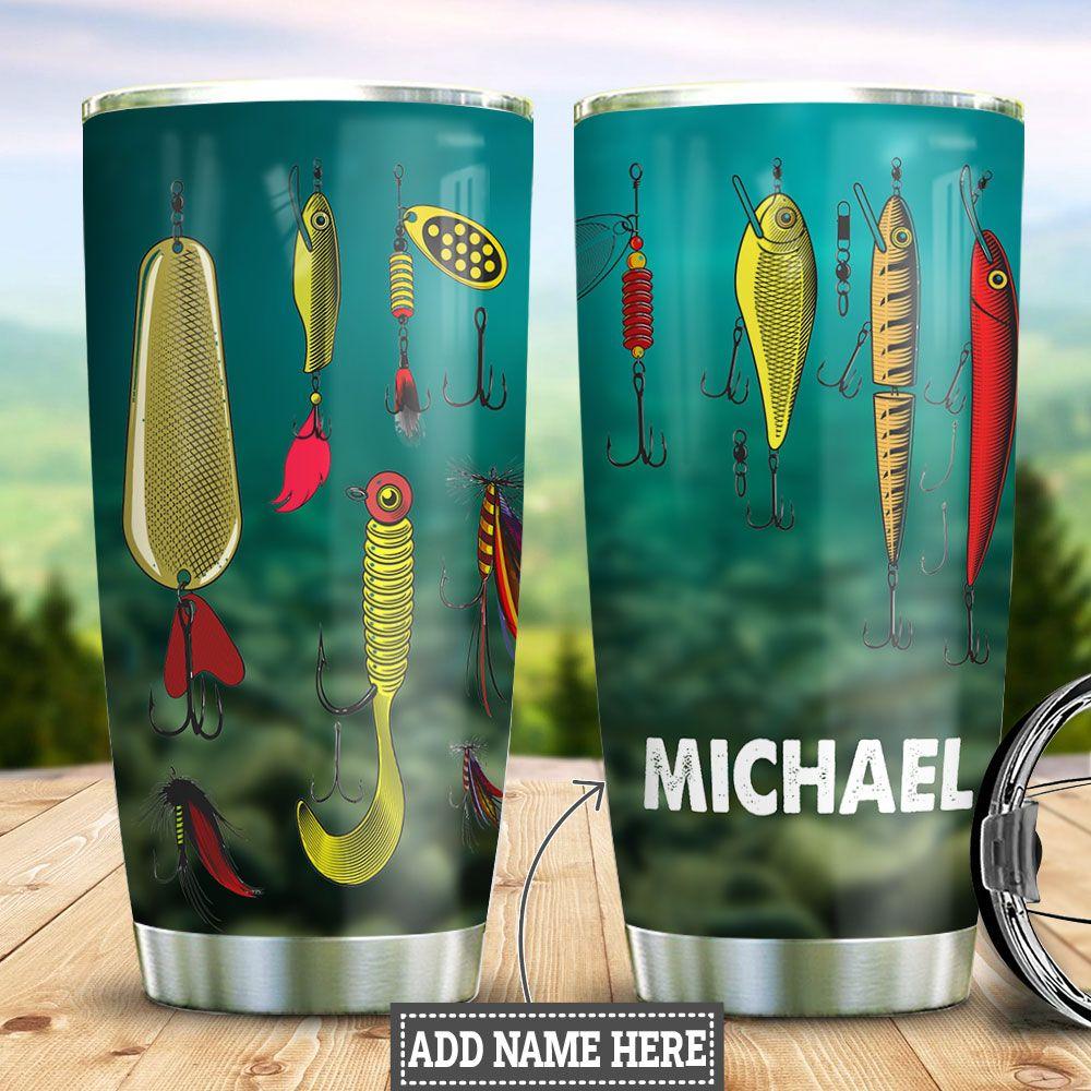 Personalized Fishing Flyers Fishing Rod Fishing Tackle Stainless Steel Tumbler Cups Drinkware 20oz - MostSuit