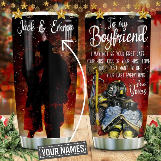 To My Boyfriend Firefighter Personalized Stainless Steel Tumbler - MostSuit