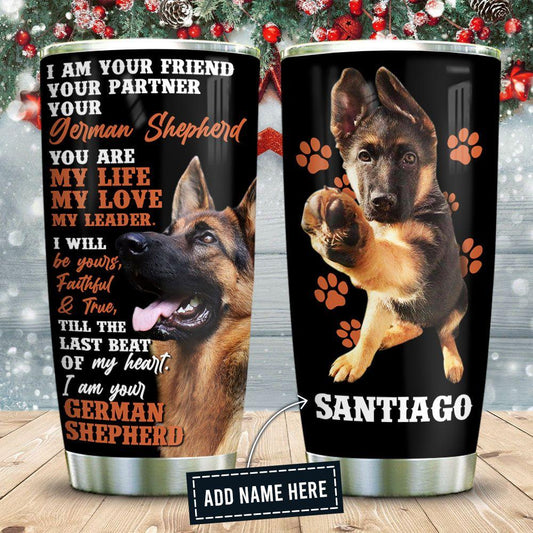 Your German Shepherd Friend Personalized Stainless Steel Tumbler - MostSuit