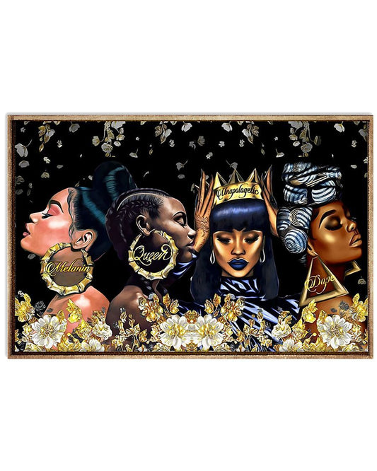African - Black Art - Beautiful Black Woman Dope - Black Art Horizontal Canvas And Poster | Wall Decor Visual Art