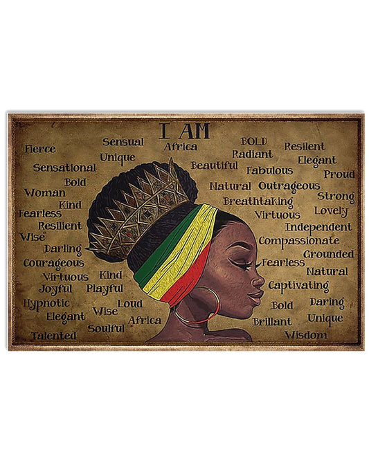 African - Black Art - I Am A Black Girl - Horizontal Canvas And Poster Horizontal Canvas And Poster | Wall Decor Visual Art
