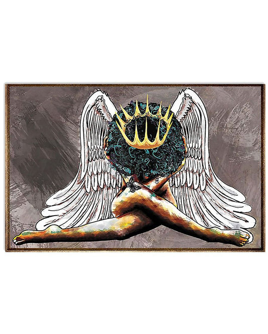 African - Black Art - Angel Black Girl Horizontal Canvas And Poster Horizontal Canvas And Poster | Wall Decor Visual Art