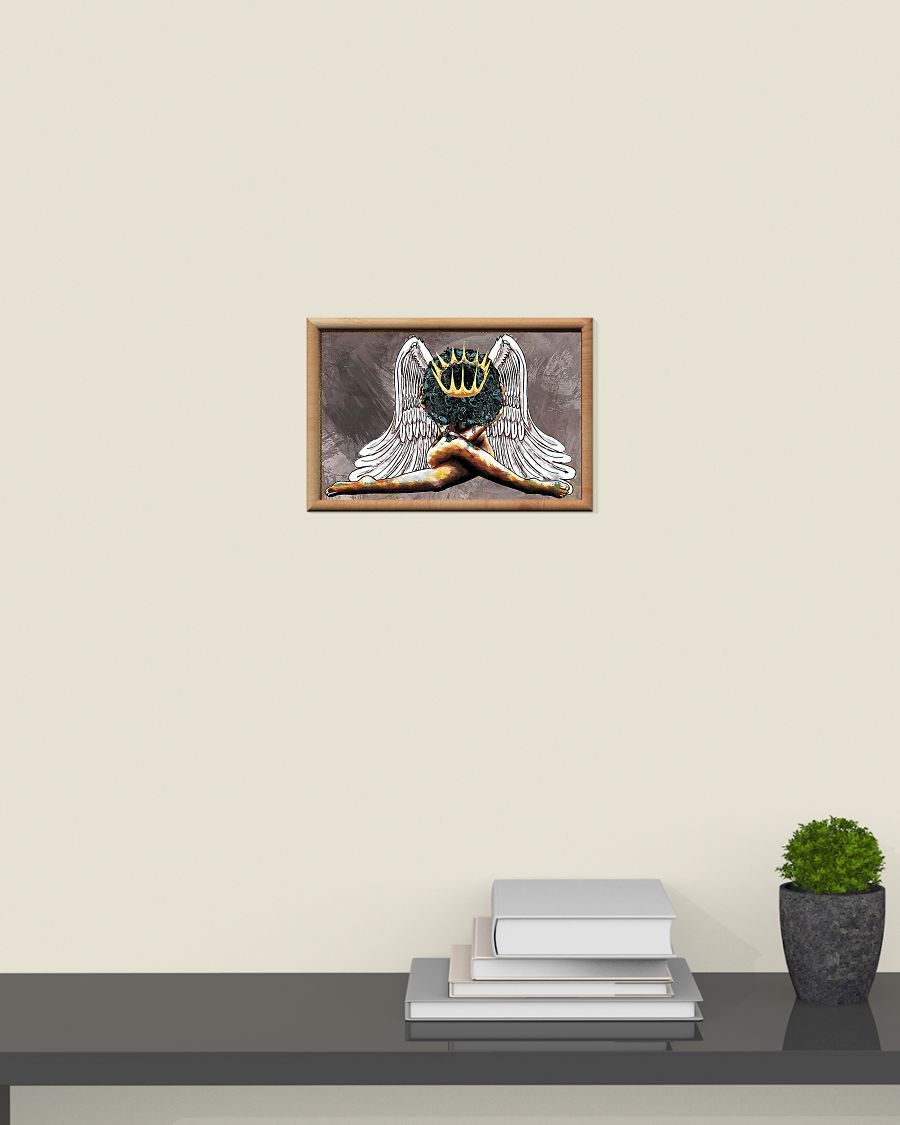 African - Black Art - Angel Black Girl Horizontal Canvas And Poster Horizontal Canvas And Poster | Wall Decor