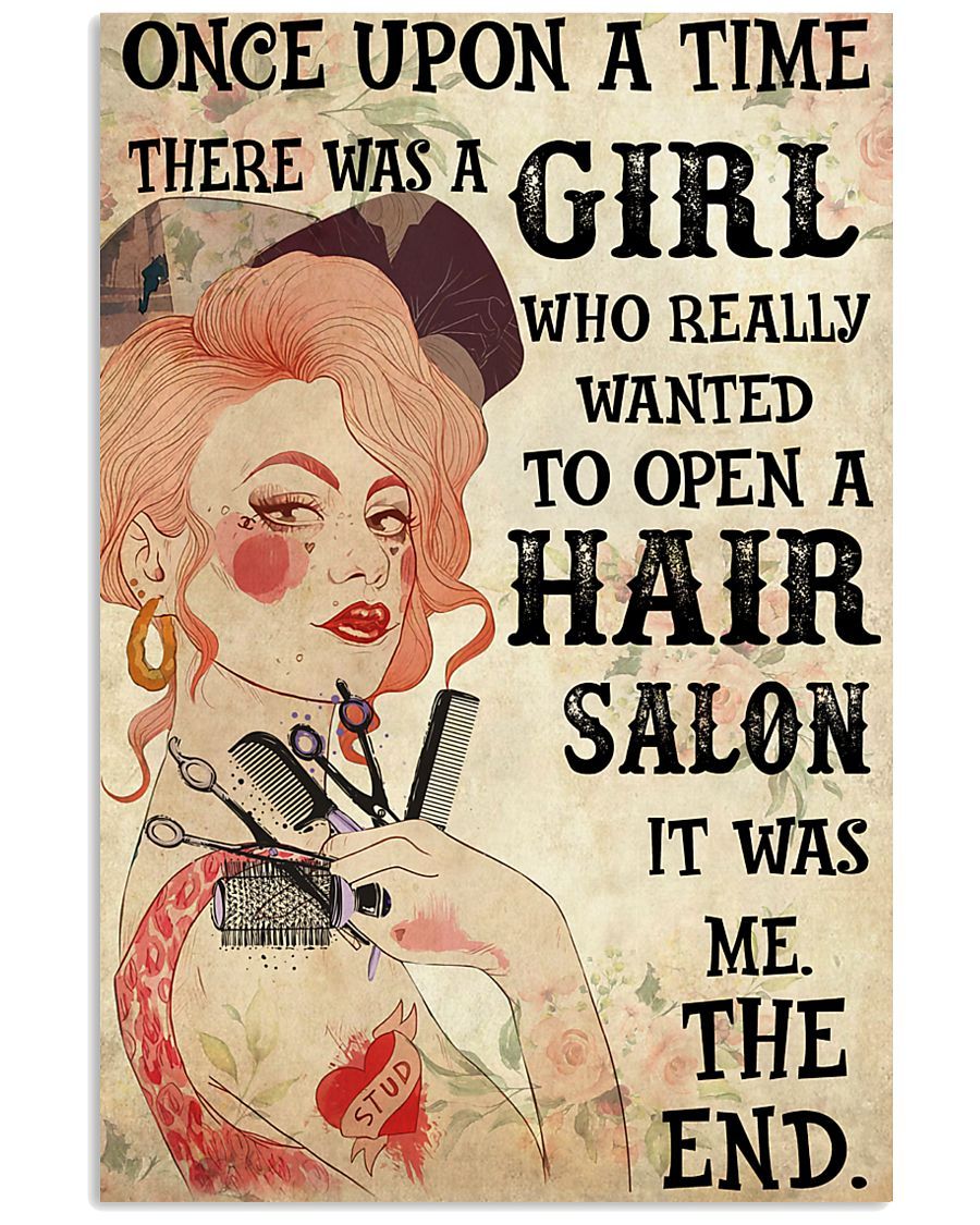 Hairdresser Beautiful Girl Vertical Canvas And Poster | Wall Decor