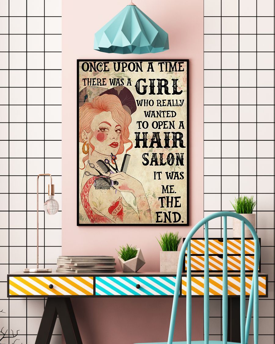 Hairdresser Beautiful Girl Vertical Canvas And Poster | Wall Decor
