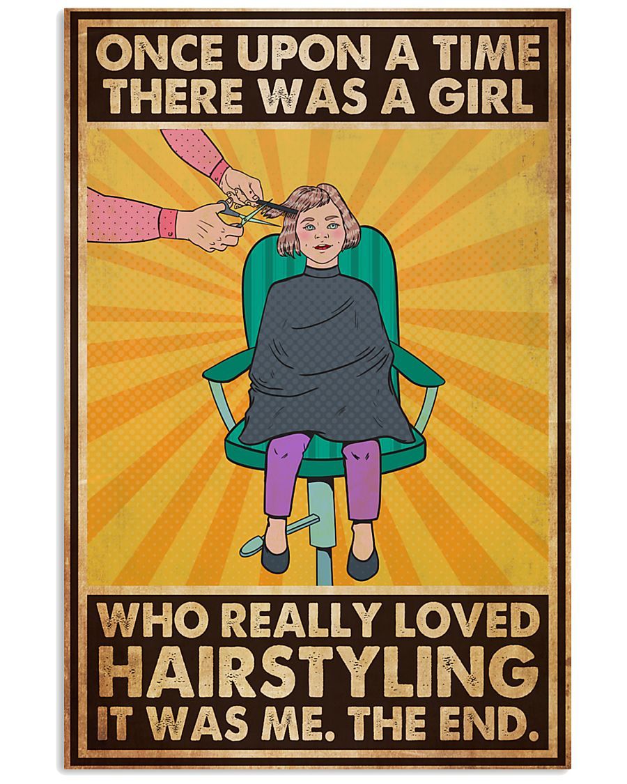 Hairdresser There Was A Girl Who Loved Hairstyling Vertical Canvas And Poster | Wall Decor
