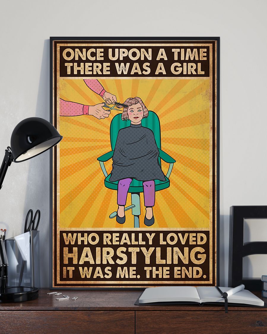 Hairdresser There Was A Girl Who Loved Hairstyling Vertical Canvas And Poster | Wall Decor