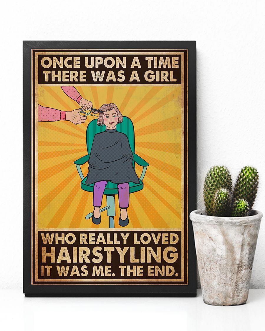 Hairdresser There Was A Girl Who Loved Hairstyling Vertical Canvas And Poster | Wall Decor