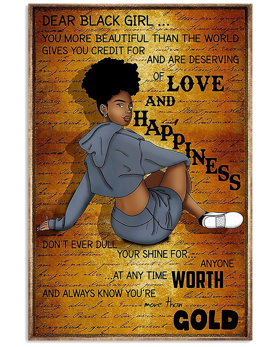 African - Black Art - Dear Black Girl Vertical Canvas And Poster | Wall Decor