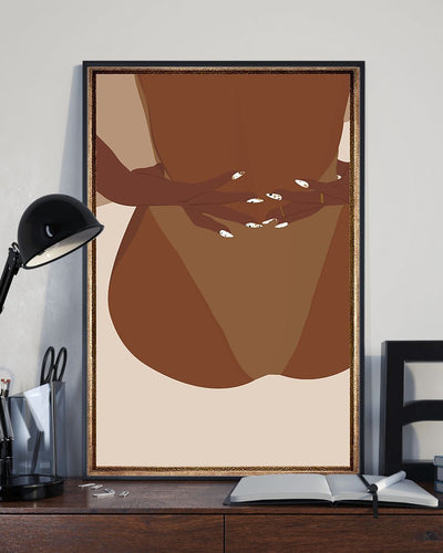 African - Black Art - Sexy Black Girl Vertical Canvas And Poster | Wall Decor Visual Art