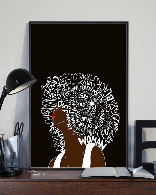 African - Black Art - Powerful Black Girl Vertical Canvas And Poster | Wall Decor Visual Art