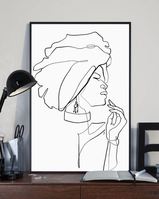 African - Black Art - Black Woman Art 1 Vertical Canvas And Poster | Wall Decor Visual Art