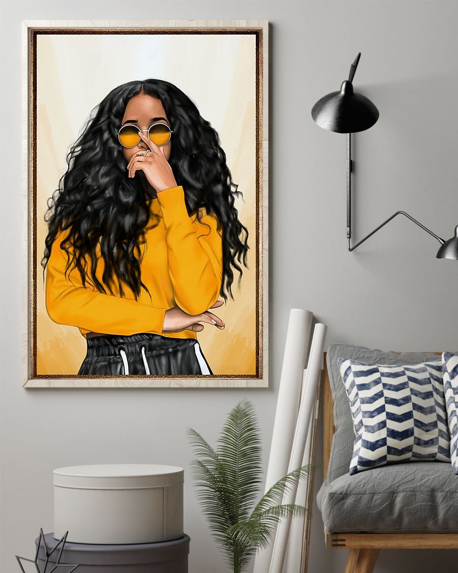African - Black Art - Her - Black Girl Vertical Canvas And Poster | Wall Decor