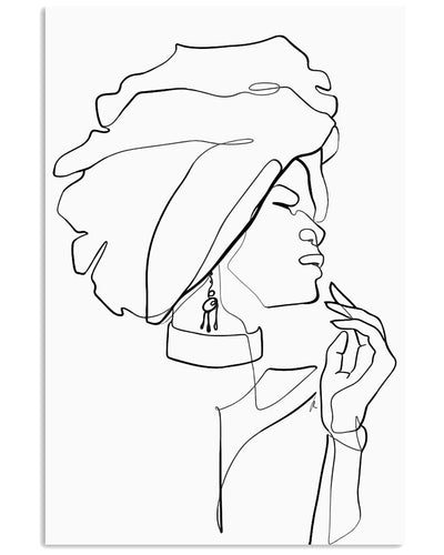 African - Black Art - Black Woman Art 1 Vertical Canvas And Poster | Wall Decor