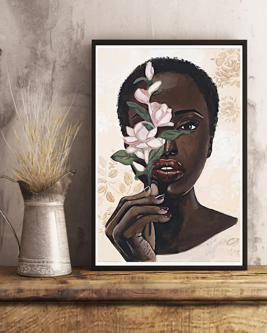 African - Black Art - Beautiful Black Woman Poster Vertical Canvas And Poster | Wall Decor Visual Art